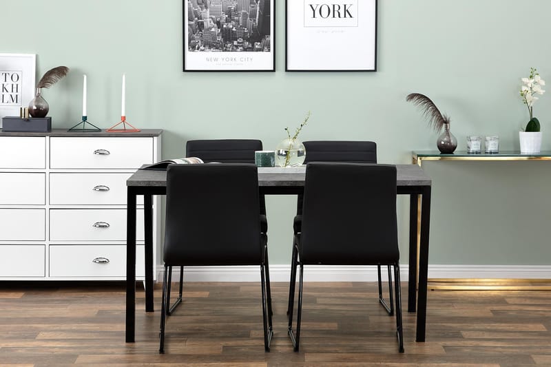 Dewar Spisebordsstol Kunstlæder - Sort - Spisebordsstole & køkkenstole