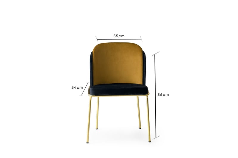 Dorellez Spisebordsstol 4 stk - Sort/Guld - Spisebordsstole & køkkenstole