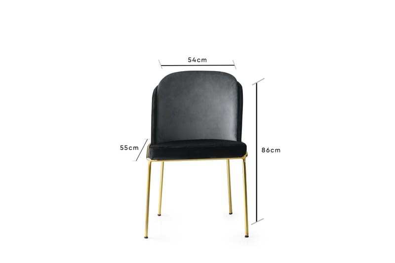Dorellez Spisebordsstol 4 stk - Sort/Guld - Spisebordsstole & køkkenstole