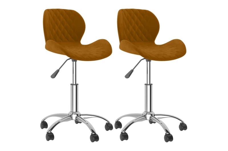 drejelige spisebordsstole 2 stk. fløjl brun - Brun - Spisebordsstole & køkkenstole