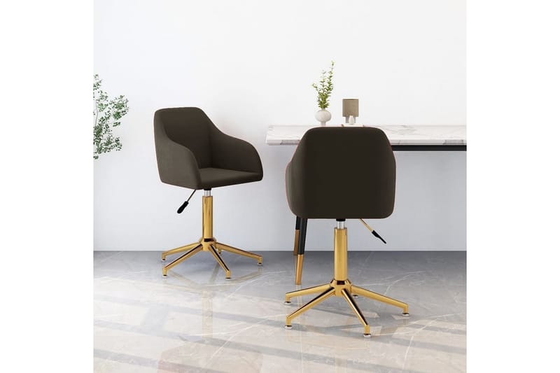 drejelige spisebordsstole 2 stk. fløjl mørkegrå - Grå - Spisebordsstole & køkkenstole