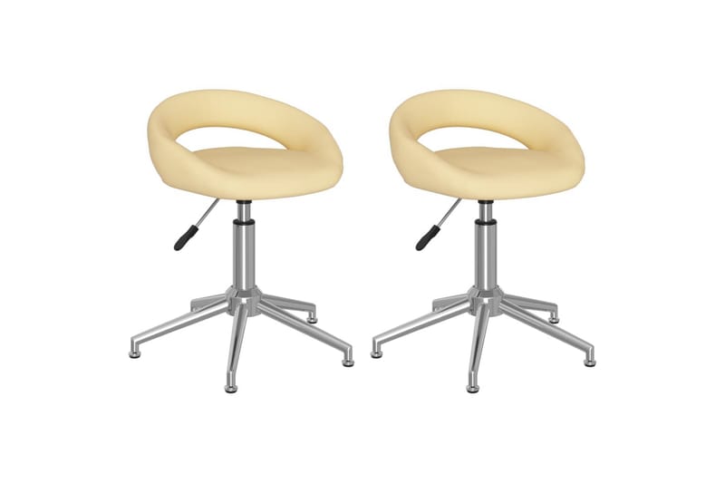 drejelige spisebordsstole 2 stk. kunstlæder cremefarvet - Creme - Spisebordsstole & køkkenstole