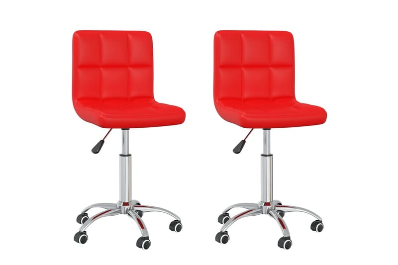 drejelige spisebordsstole 2 stk. kunstlæder rød - Rød - Spisebordsstole & køkkenstole - Armstole