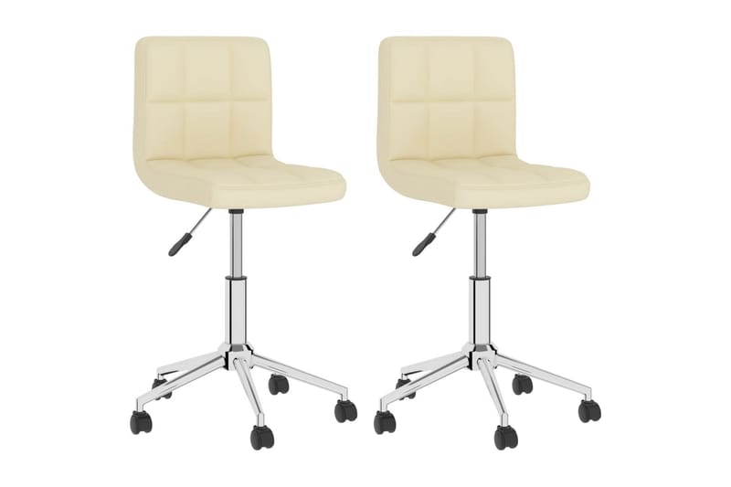 drejelige spisebordsstole 2 stk. stof cremefarvet - Creme - Spisebordsstole & køkkenstole - Armstole
