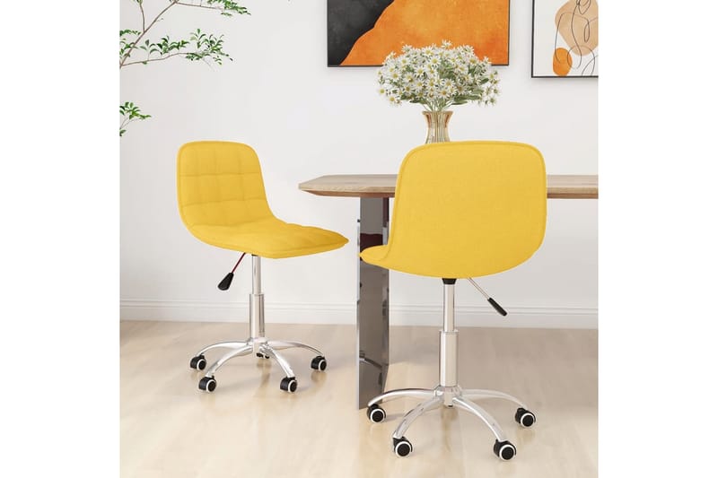 drejelige spisebordsstole 2 stk. stof sennepsgul - Gul - Spisebordsstole & køkkenstole