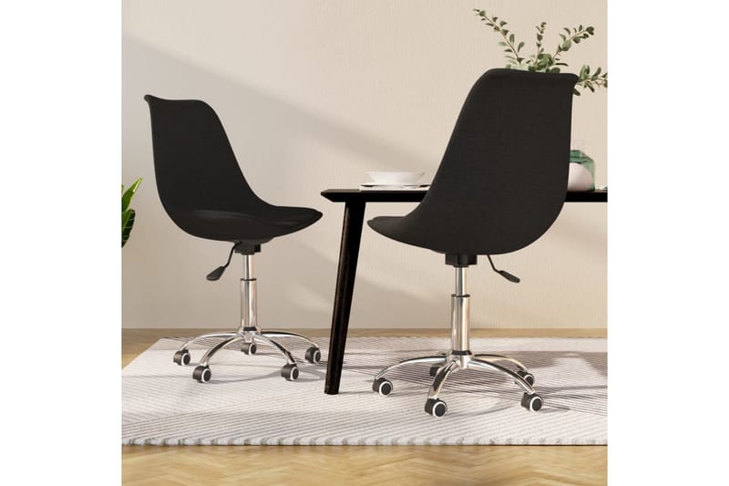 drejelige spisebordsstole 2 stk. stof sort - Sort - Spisebordsstole & køkkenstole
