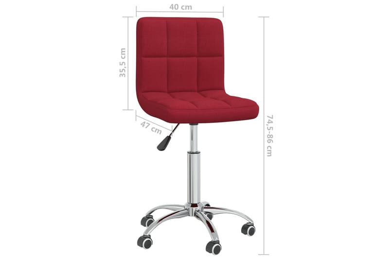 drejelige spisebordsstole 2 stk. stof vinrød - Rød - Spisebordsstole & køkkenstole - Armstole