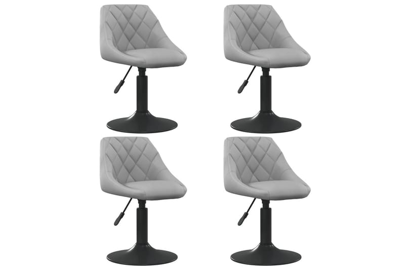 drejelige spisebordsstole 4 stk. fløjl lysegrå - Grå - Spisebordsstole & køkkenstole