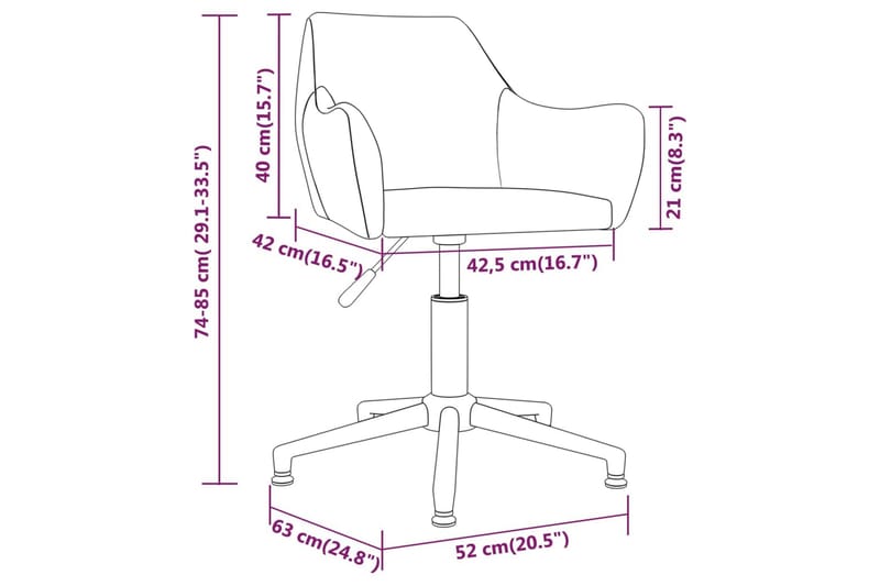 drejelige spisebordsstole 4 stk. fløjl mørkegrå - Grå - Spisebordsstole & køkkenstole