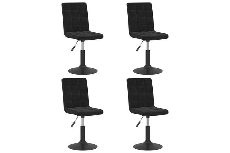 drejelige spisebordsstole 4 stk. fløjl sort - Sort - Spisebordsstole & køkkenstole
