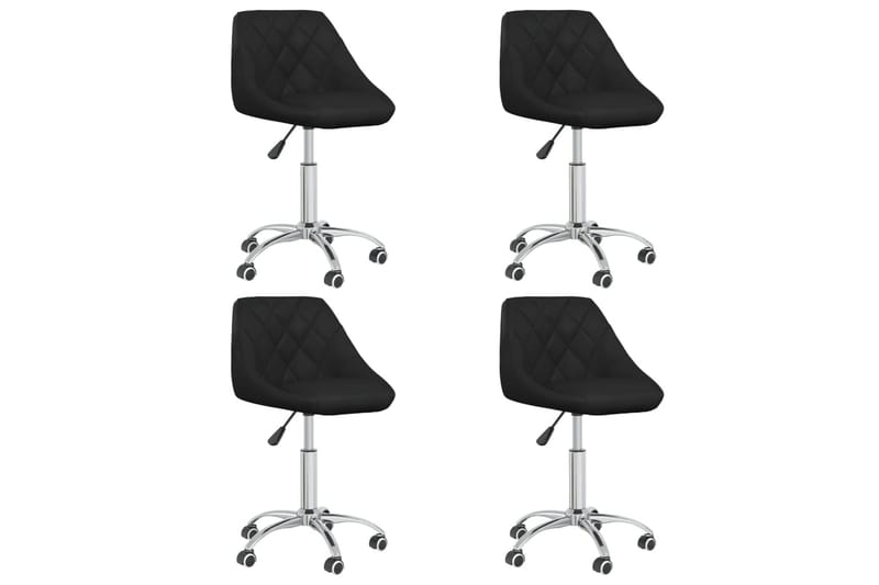 drejelige spisebordsstole 4 stk. kunstlæder sort - Sort - Spisebordsstole & køkkenstole