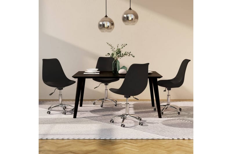 drejelige spisebordsstole 4 stk. stof sort - Sort - Spisebordsstole & køkkenstole