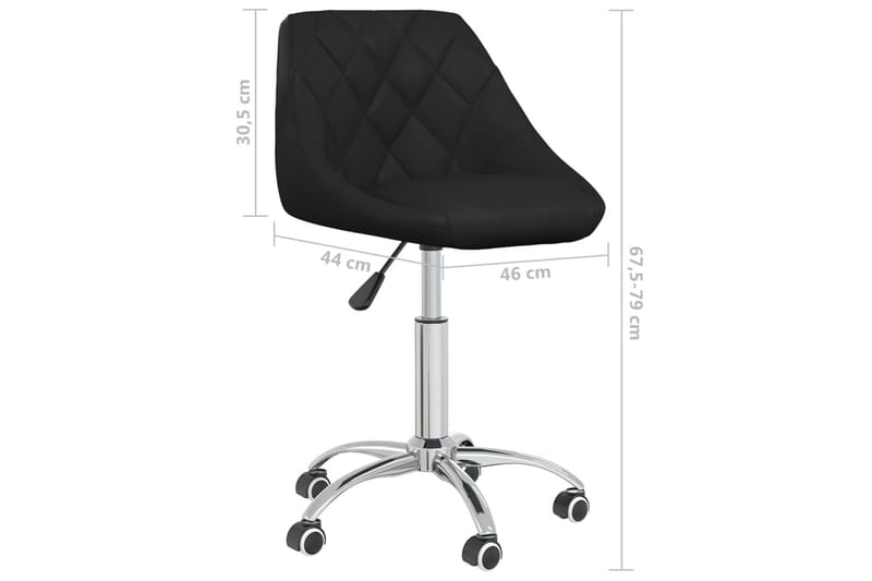drejelige spisebordsstole 6 stk. kunstlæder sort - Sort - Spisebordsstole & køkkenstole