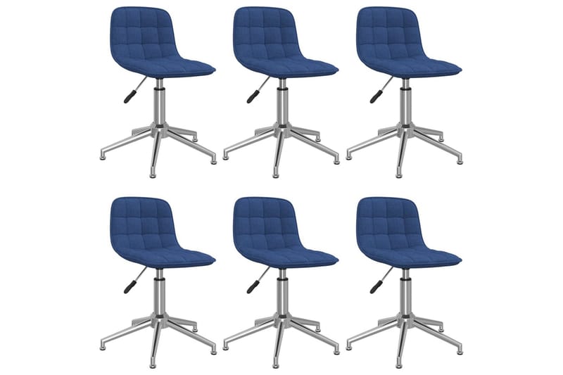 drejelige spisebordsstole 6 stk. stof blå - Blå - Spisebordsstole & køkkenstole