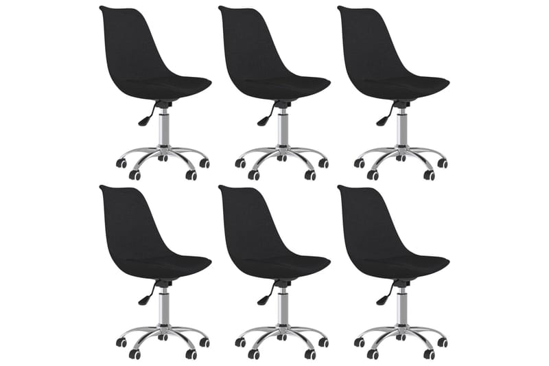 drejelige spisebordsstole 6 stk. stof sort - Sort - Spisebordsstole & køkkenstole