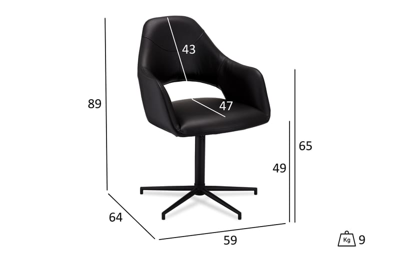 Eamont Spisestol Kunstlæder - Spisebordsstole & køkkenstole - Armstole