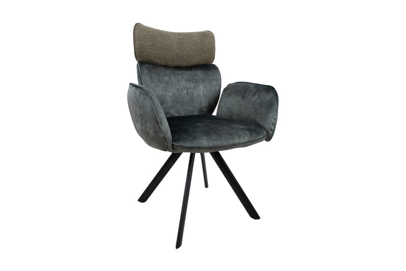Eddy Chair med armlæn Grøn Velour - Møbler - Stole & lænestole - Spisebordsstole & køkkenstole