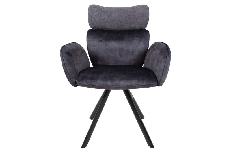 Eddy Chair med armlæn Mørkegrå Velour - Spisebordsstole & køkkenstole - Armstole