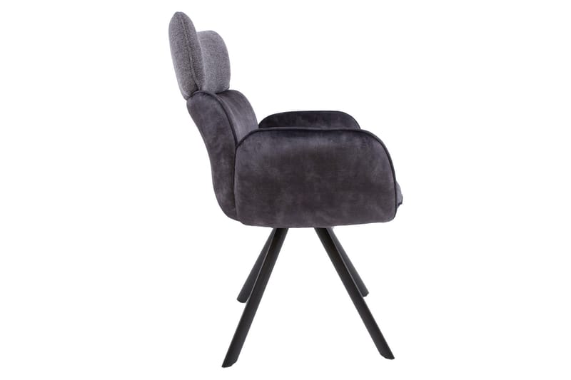 Eddy Chair med armlæn Mørkegrå Velour - Spisebordsstole & køkkenstole - Armstole