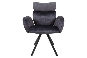 Eddy Chair med armlæn Mørkegrå Velour - Møbler - Stole & lænestole - Spisebordsstole & køkkenstole