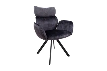 Eddy Chair med armlæn Mørkegrå Velour - Møbler - Stole & lænestole - Spisebordsstole & køkkenstole