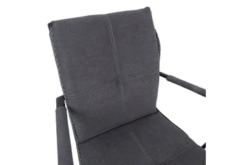 Eddy Spisebordsstol med Armlæn i Stof med Metalstel - Grå - Møbler - Stole & lænestole - Spisebordsstole & køkkenstole