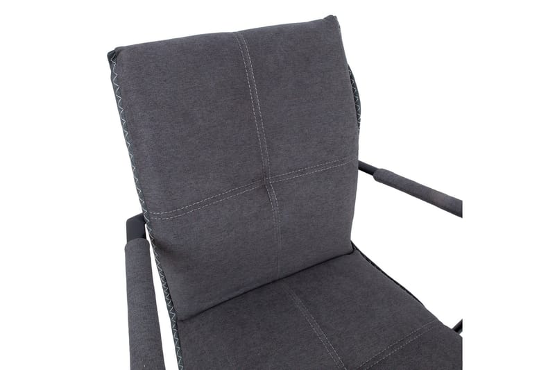 Eddy Spisebordsstol med Armlæn i Stof med Metalstel - Grå - Møbler - Stole & lænestole - Spisebordsstole & køkkenstole