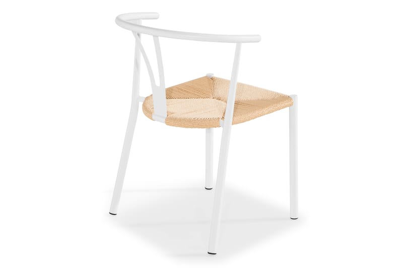 Elysia Spisebordsstol - Hvid/Naturrattan - Spisebordsstole & køkkenstole - Armstole