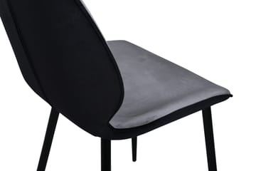 Emma Spisebordsstol - Fløjl/Lysegrå/Sort - Møbler - Stole & lænestole - Spisebordsstole & køkkenstole