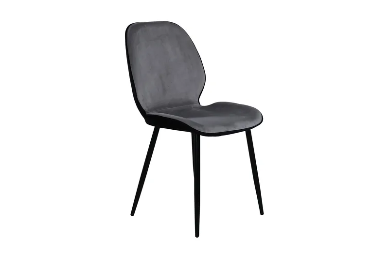 Emma Spisebordsstol, Fløjl/Lysegrå/Sort