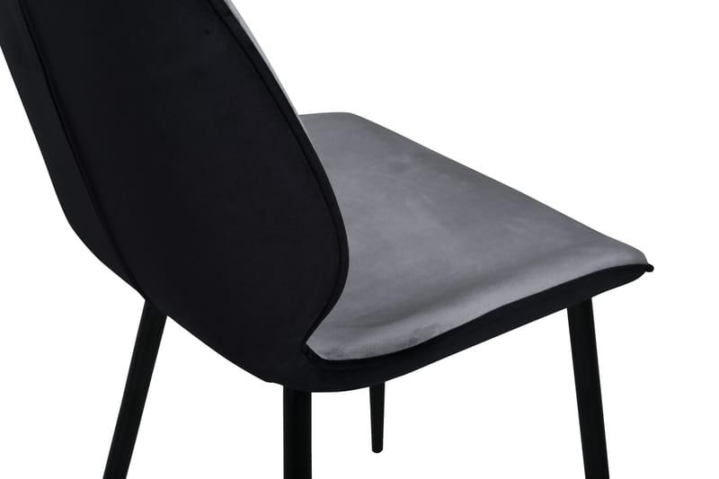 Emsa Spisebordsstol - Velour/Lysegrå/Sort - Spisebordsstole & køkkenstole