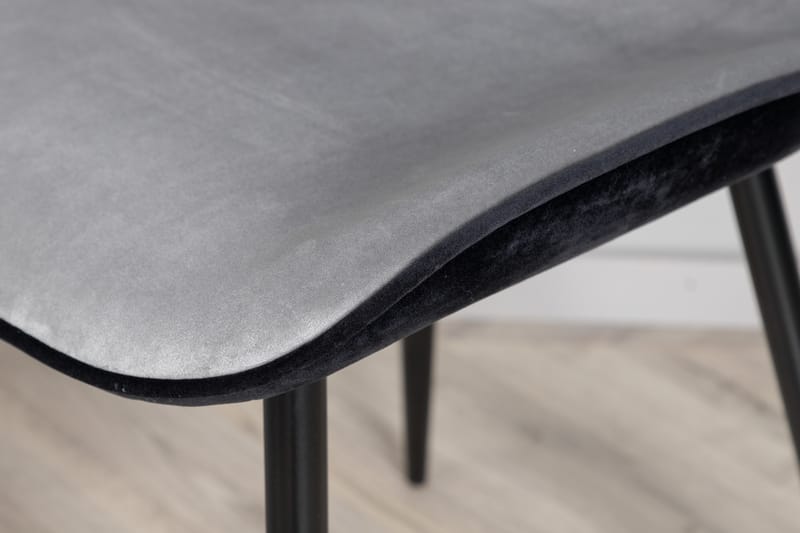 Emsa Spisebordsstol - Velour/Lysegr�å/Sort - Spisebordsstole & køkkenstole