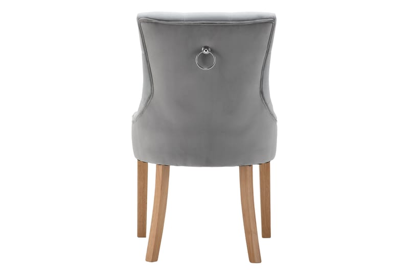 Esthal Spisebordsstol 2 stk - Sammet/Lysegrå/Natur - Spisebordsstole & køkkenstole