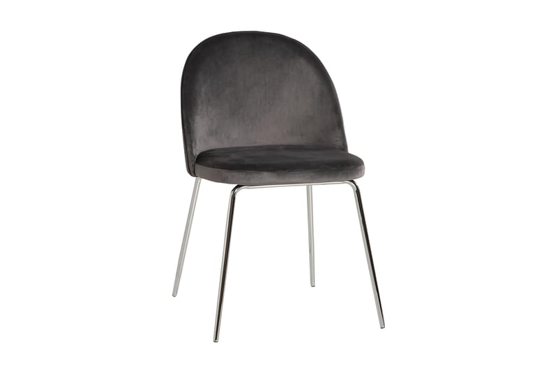 Felipe Spisebordsstol Velour - Grå/Krom - Møbler - Stole & lænestole - Spisebordsstole & køkkenstole