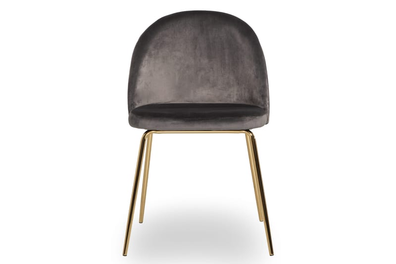 Felipe Spisebordsstol Velour - Grå/Messing - Møbler - Stole & lænestole - Spisebordsstole & køkkenstole