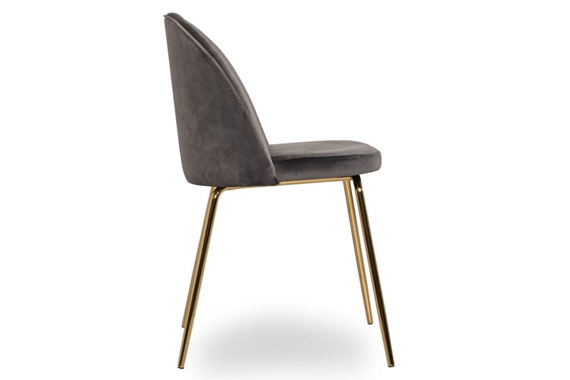 Felipe Spisebordsstol Velour - Grå/Messing - Møbler - Stole & lænestole - Spisebordsstole & køkkenstole