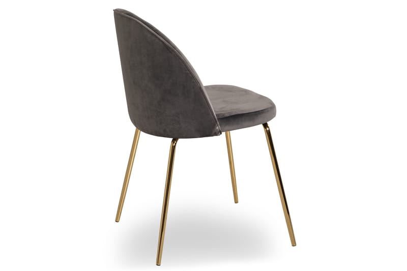 Felipe Spisebordsstol Velour - Grå/Messing - Møbler - Stole & lænestole - Spisebordsstole & køkkenstole