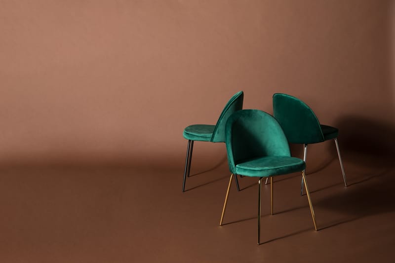 Felipe Spisebordsstol Velour - Grøn/Sort - Spisebordsstole & køkkenstole