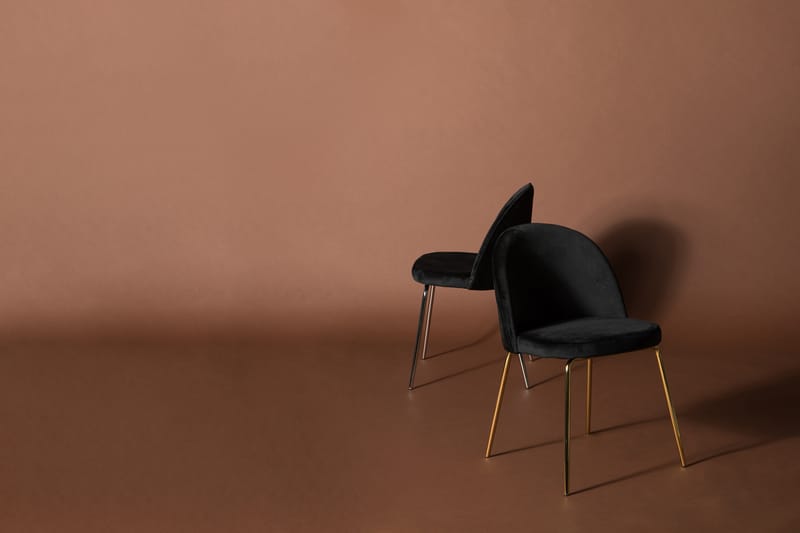 Felipe Spisebordsstol Velour - Sort/Krom - Spisebordsstole & køkkenstole