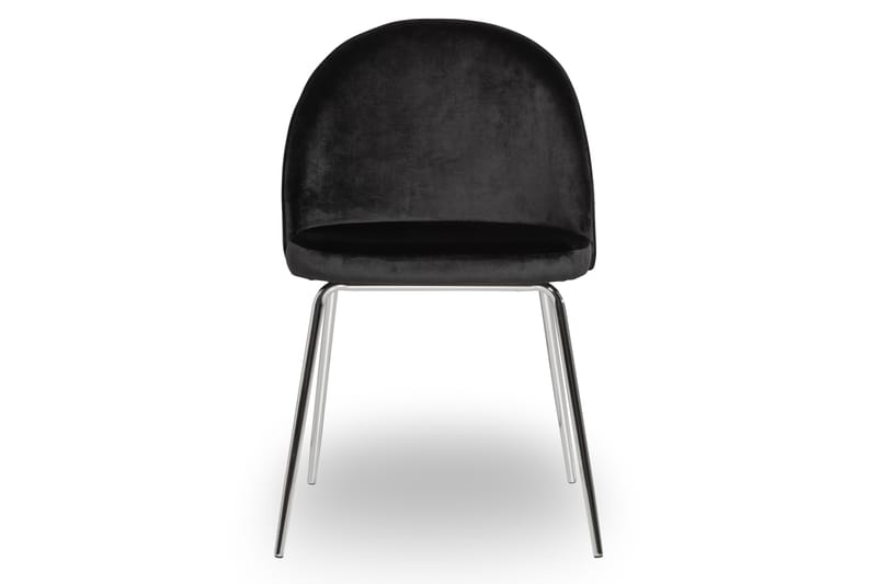 Felipe Spisebordsstol Velour - Sort/Krom - Spisebordsstole & køkkenstole
