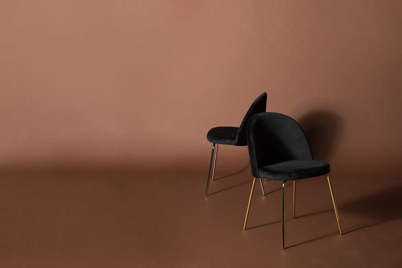 Felipe Spisebordsstol Velour - Sort/Messing - Spisebordsstole & køkkenstole