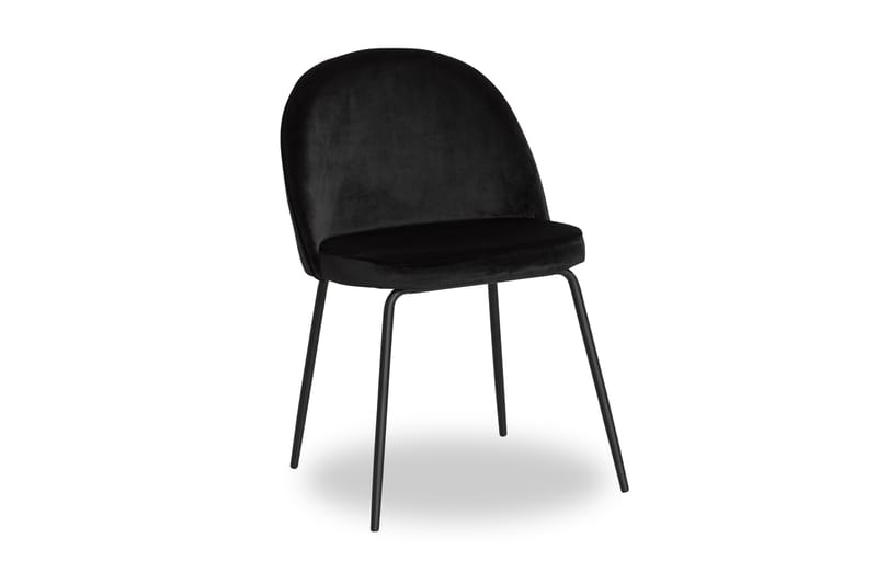 Felipe Spisebordsstol Velour - Sort/Sort - Spisebordsstole & køkkenstole