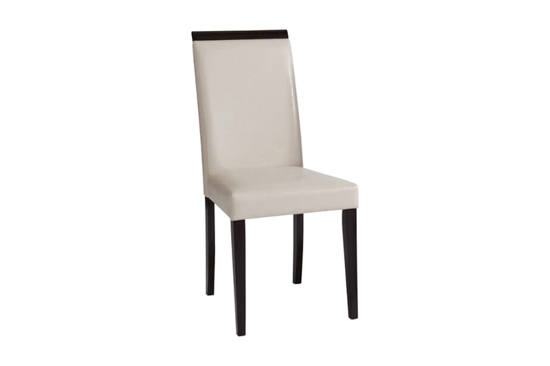 Femie spisebordsstol kunstlæder 2 stk. - Beige/mørkt træ - Spisebordsstole & køkkenstole
