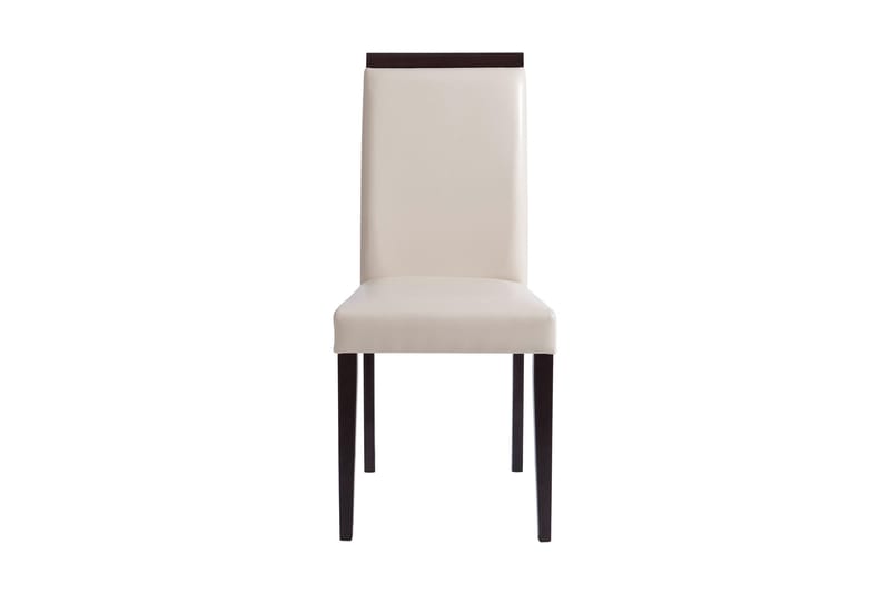 Femie spisebordsstol kunstlæder 2 stk. - Beige/mørkt træ - Spisebordsstole & køkkenstole