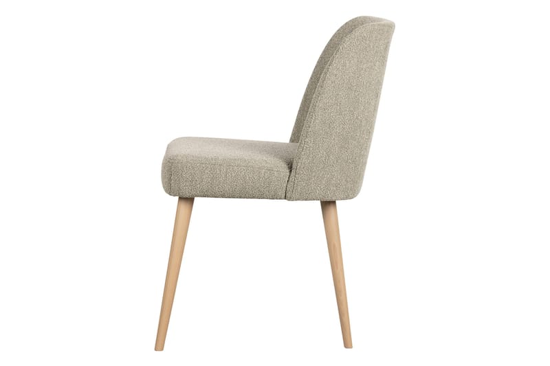 Forcea Spisebordsstol i Bouclé med Træben - Beige - Møbler - Stole & lænestole - Spisebordsstole & køkkenstole