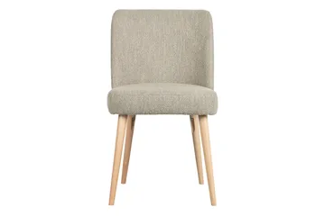 Forcea Spisebordsstol i Bouclé med Træben - Beige - Møbler - Stole & lænestole - Spisebordsstole & køkkenstole
