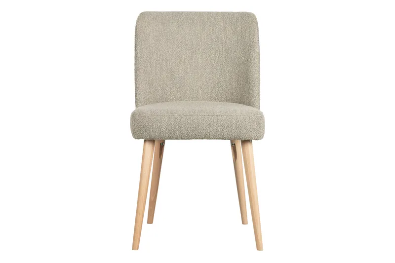 Forcea Spisebordsstol i Bouclé med Træben - Beige - Møbler - Stole & lænestole - Spisebordsstole & køkkenstole
