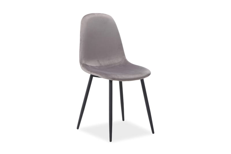 Foxan Spisebordsstol 4 stk - Velour/Grå - Spisebordsstole & køkkenstole