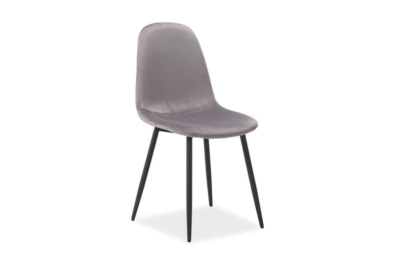 Foxan Spisebordsstol - Velour/Grå - Møbler - Stole & lænestole - Spisebordsstole & køkkenstole