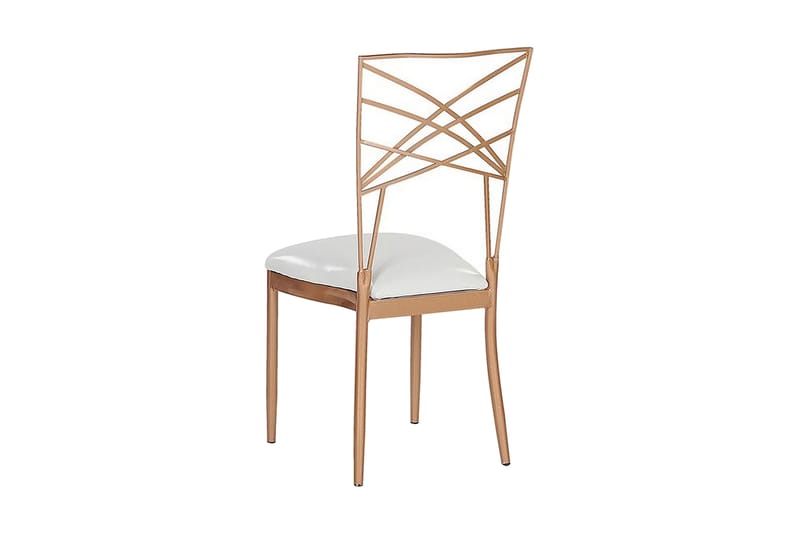 Ganes Stol 2 stk - Lyserød/Guld/Kunstlæder - Spisebordsstole & køkkenstole